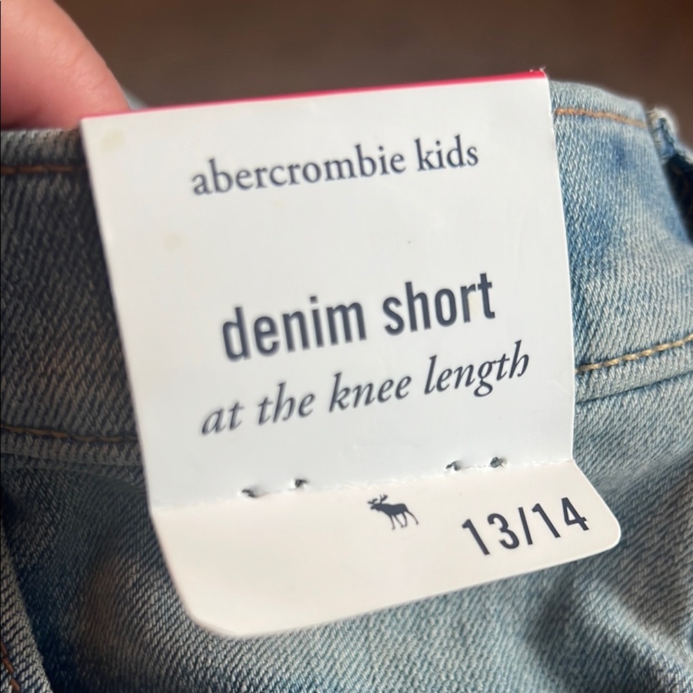 Abercrombie Kids Distressed Denim Shorts - Blue - Picture 3 of 3